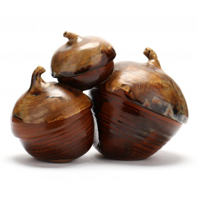 robin-mangum-nc-pottery-acorn-trio