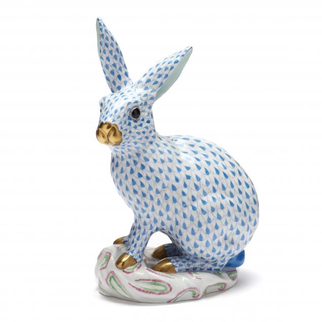 large-herend-porcelain-fishnet-rabbit
