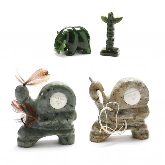 four-inuit-stone-carvings