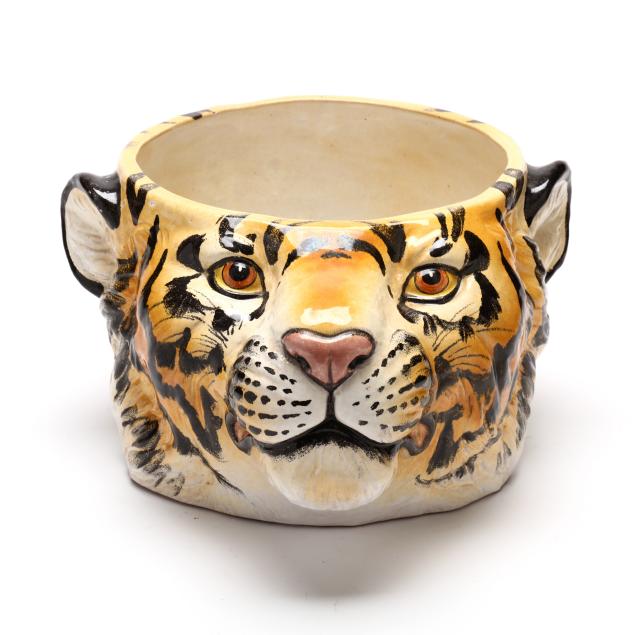 a-large-italian-tiger-head-majolica-pottery-jardiniere