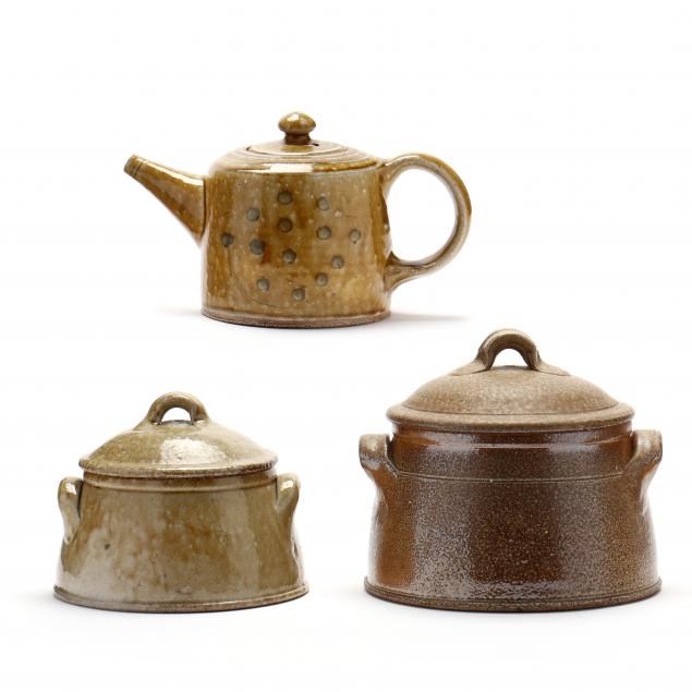 mark-hewitt-nc-two-lidded-canisters-and-a-teapot