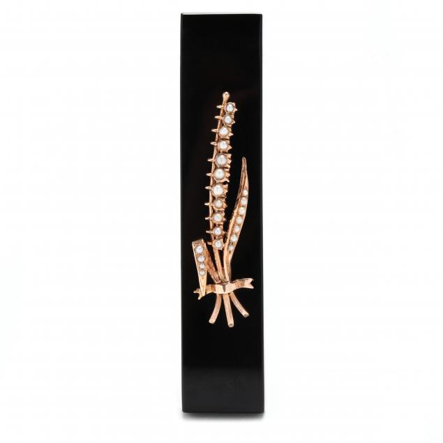 black-onyx-rose-gold-and-pearl-mourning-brooch