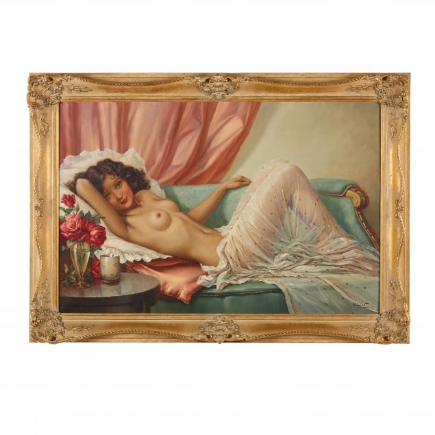 mid-century-boudoir-painting-of-a-reclining-nude