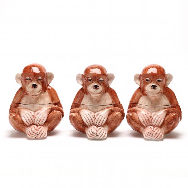 three-italian-ceramic-monkey-cookie-jars