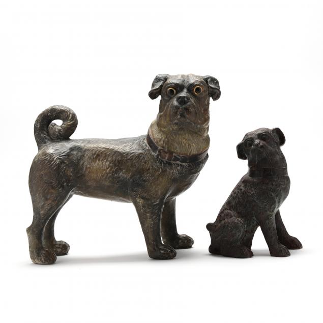 two-decorative-vintage-pug-sculptures