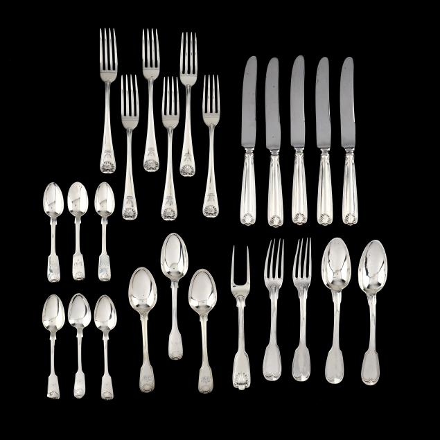 a-group-of-vintage-and-antique-fiddle-shell-sterling-silver-flatware