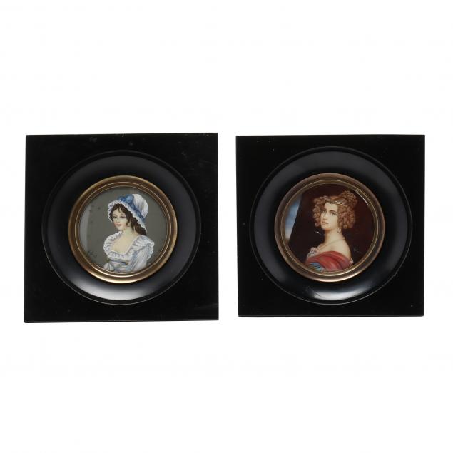 two-portrait-miniatures-of-female-sitters-in-tondo