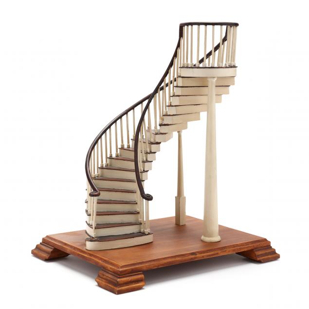 a-miniature-wood-model-of-a-spiral-staircase