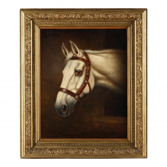 english-school-circa-1885-portrait-of-a-horse-in-a-stall