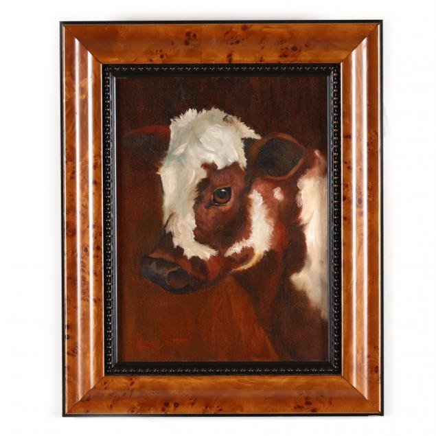 maureen-shotts-american-20th-21st-century-portrait-of-a-cow