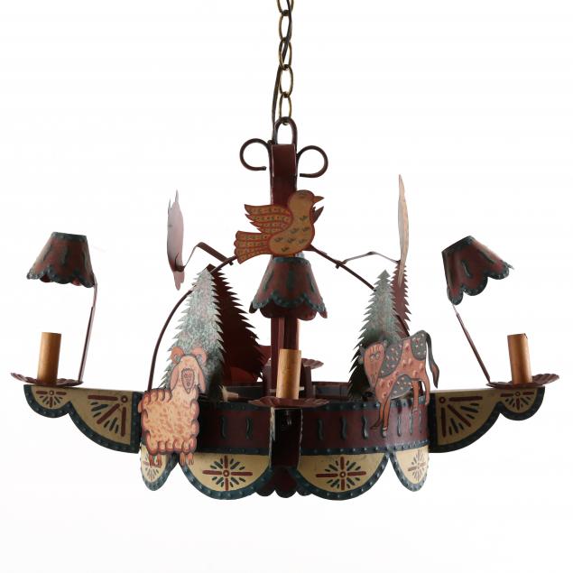 folk-art-paint-decorated-tin-four-light-chandelier