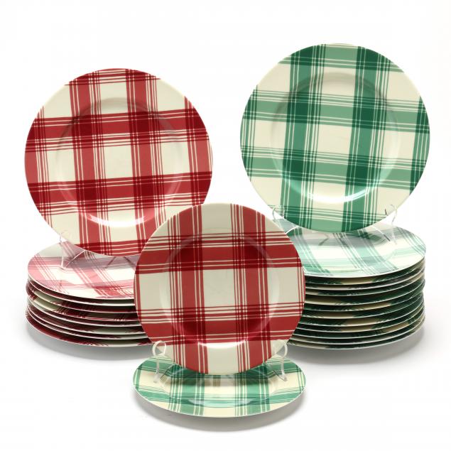 24-piece-set-patrick-frey-limoges-red-and-green-i-sorgues-i-porcelain-plates