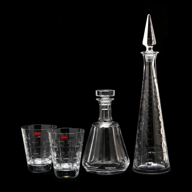two-baccarat-crystal-decanters-and-a-pair-of-tumblers