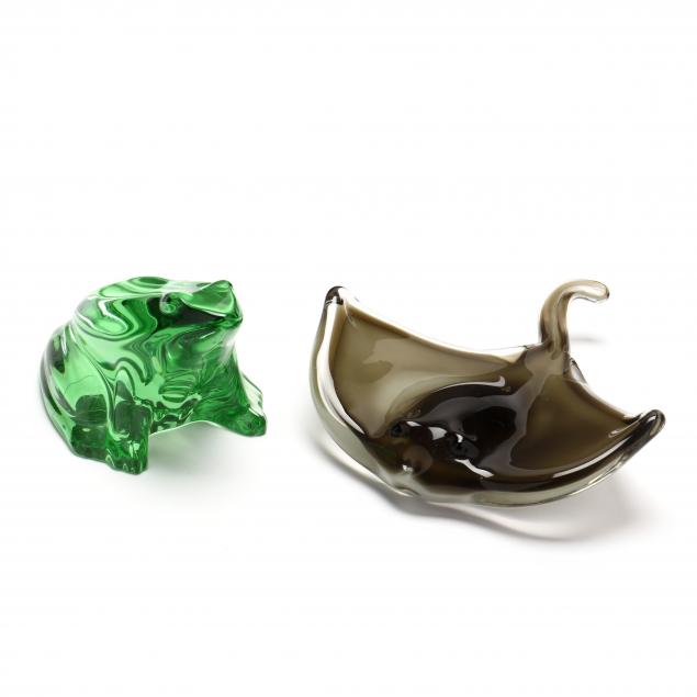 two-art-glass-animals