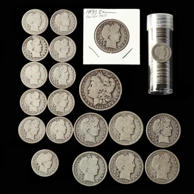barber-coin-grouping-with-morgan-silver-dollar
