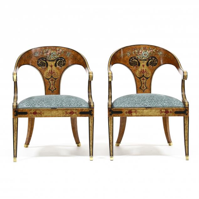 pair-of-italian-klismos-painted-armchairs