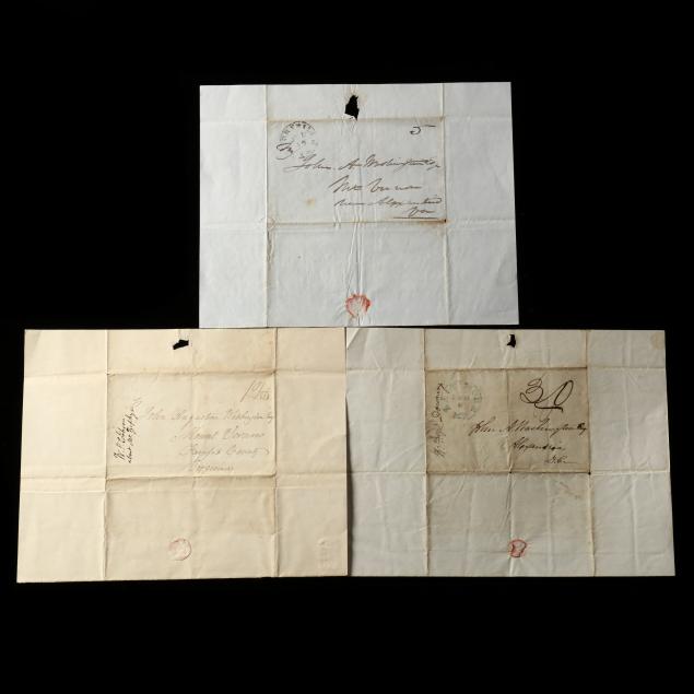 three-stampless-folded-postal-covers-to-john-augustine-washington-iii
