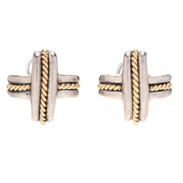 sterling-silver-and-gold-x-motif-earrings-tiffany-co
