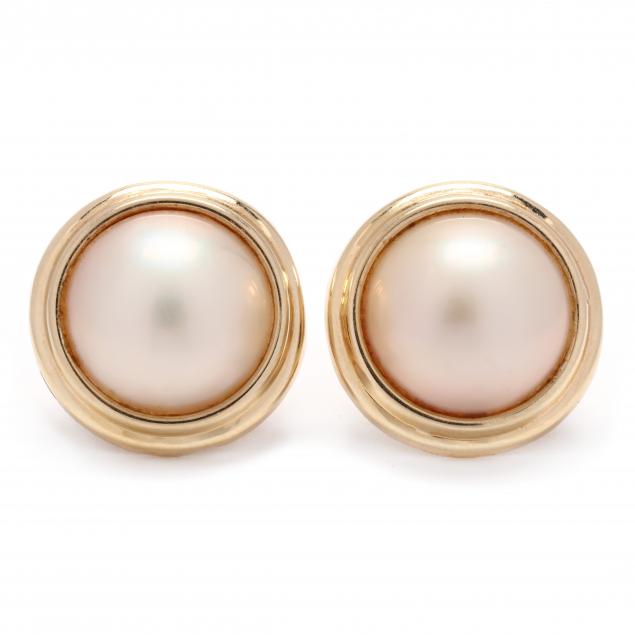 Pair of Gold and Mabè Pearl Earrings (Lot 3147 - Luxury Accessories ...