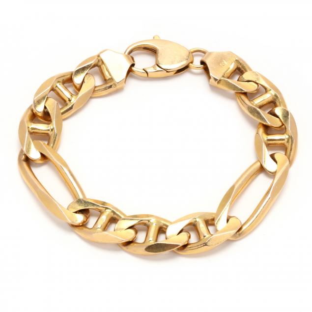 gold-figaro-link-bracelet-italy