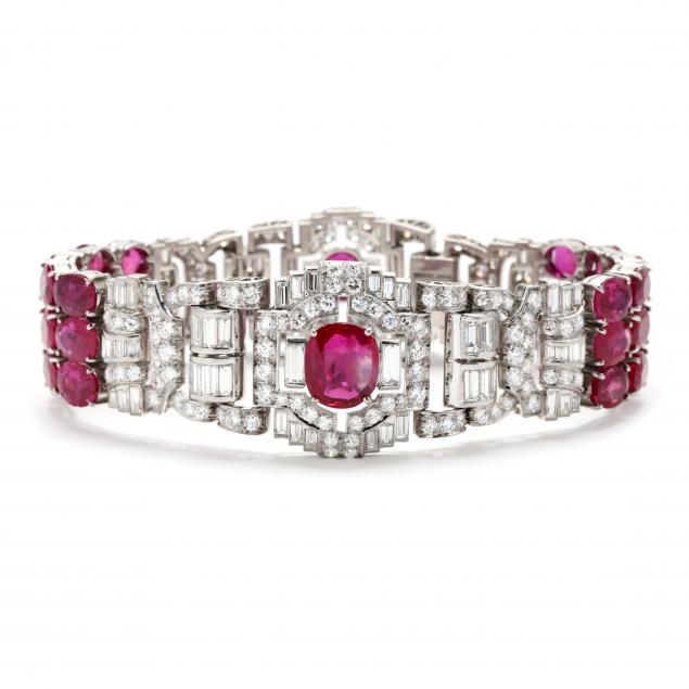 art-deco-platinum-burmese-ruby-and-diamond-bracelet