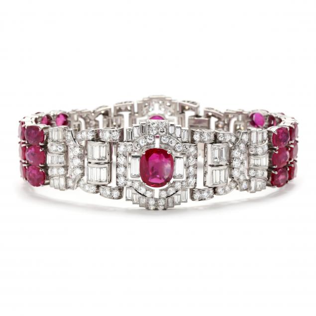 art-deco-platinum-burmese-ruby-and-diamond-bracelet