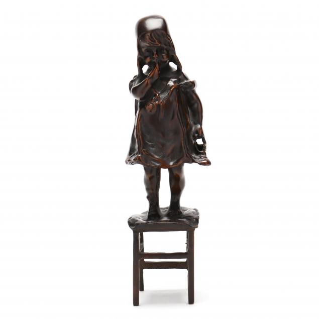 juan-clara-spanish-1875-1958-young-girl-standing-on-a-stool