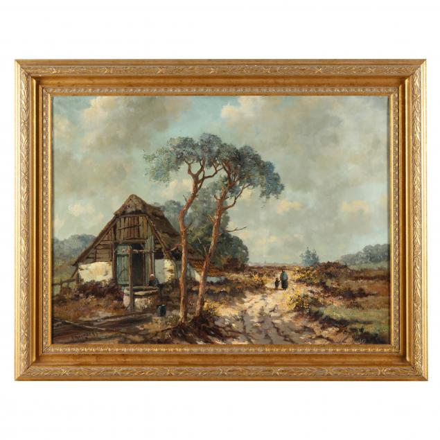 a-reynders-dutch-20th-century-a-rural-scene-with-figures-and-well