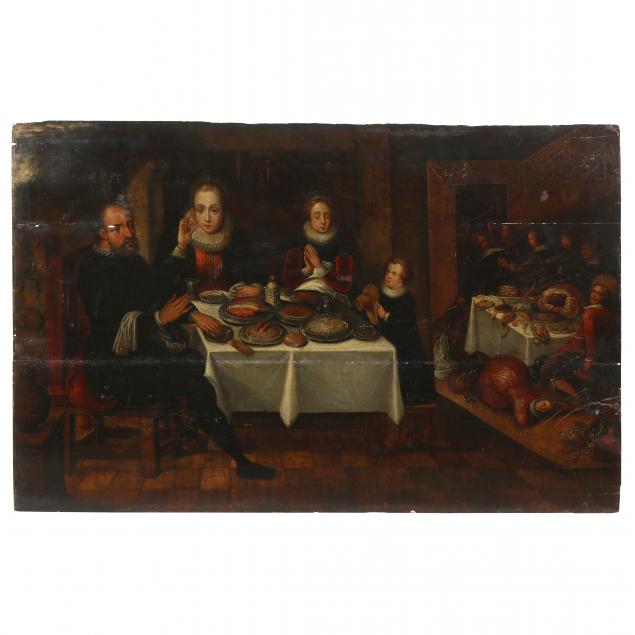an-antique-allegorical-painting-of-a-pious-family-flemish-school