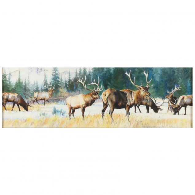 marilyn-hughes-american-b-1936-elk-grazing