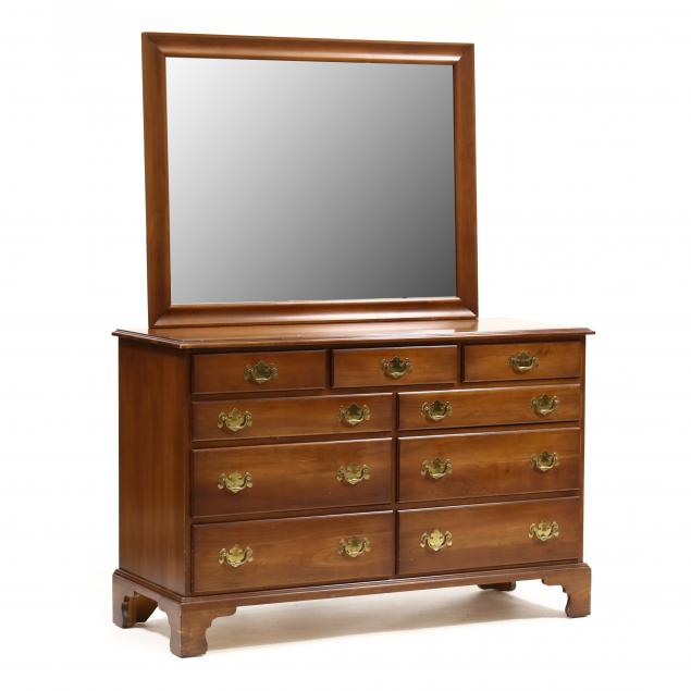 henkel-harris-cherry-double-dresser-with-mirror