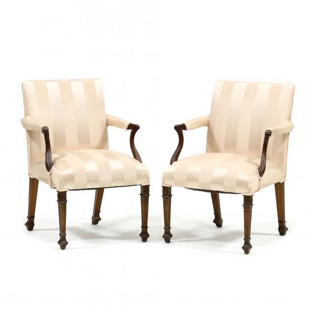 pair-of-continental-style-carved-mahogany-armchairs