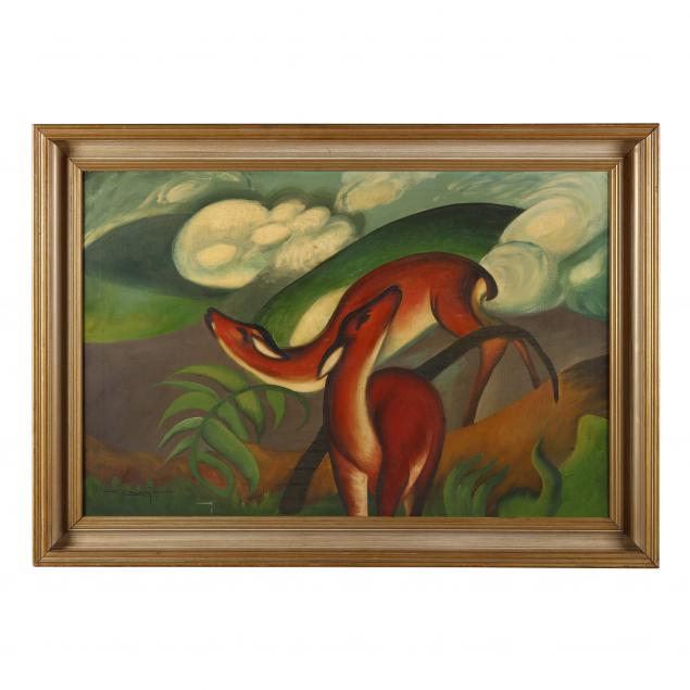 joseph-collazzi-italian-american-1914-1989-two-deer-in-a-landscape