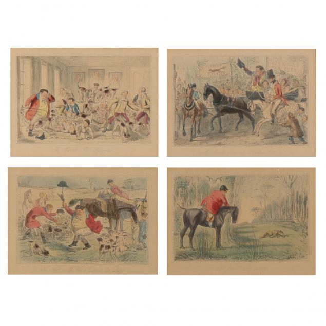 after-john-leech-english-1817-1864-four-fox-hunting-prints-from-the-adventures-of-mr-jorrocks