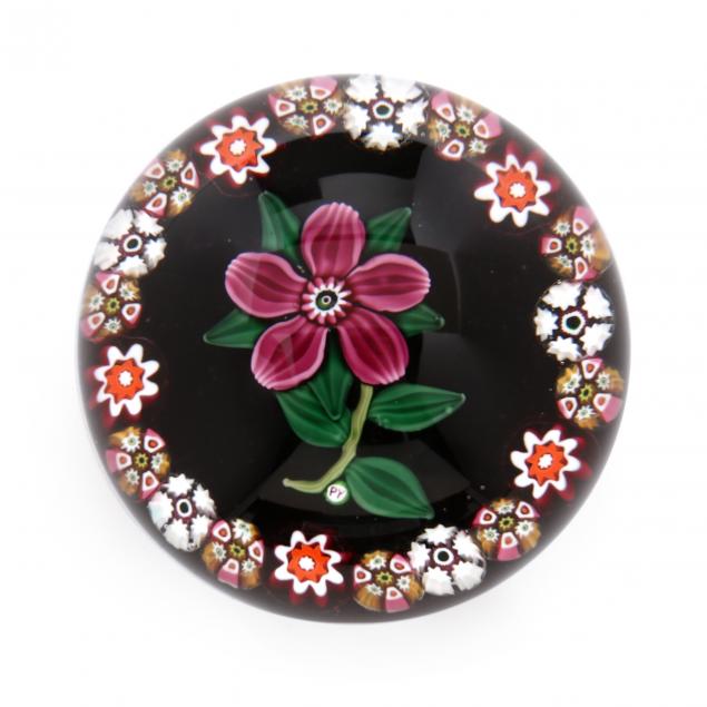 paul-ysart-floral-millefiori-glass-paperweight