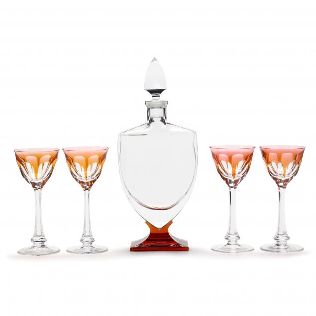 sevres-crystal-decanter-and-four-moser-stems
