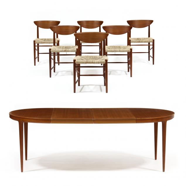 peter-hvidt-denmark-1916-1986-teak-extension-dining-table-and-six-chairs