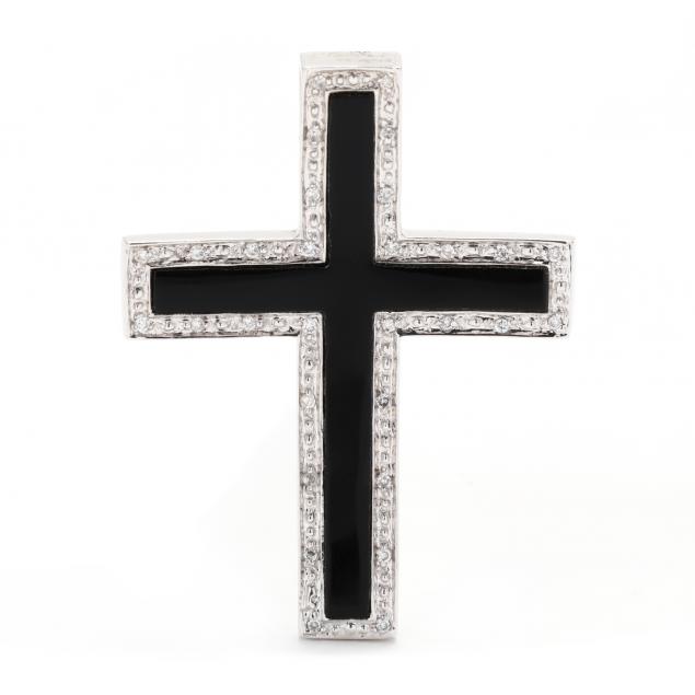 white-gold-onyx-and-diamond-cross