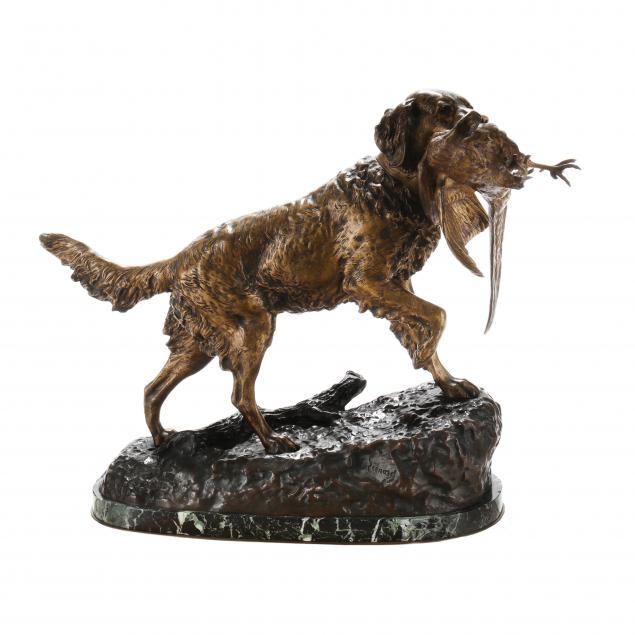 emile-desire-lienard-french-b-1842-spaniel-retrieving-a-pheasant