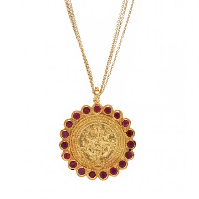 gold-and-ruby-ganesha-pendant-necklace