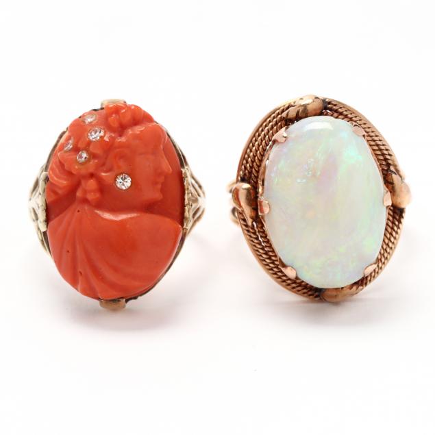 two-vintage-gem-set-rings