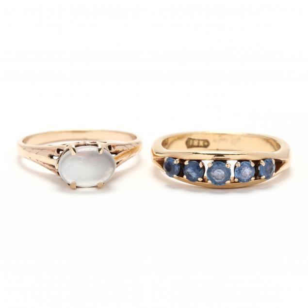 two-gold-and-gem-set-rings