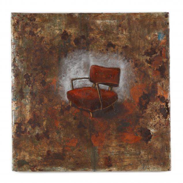 a-contemporary-painting-on-metal-of-an-office-chair