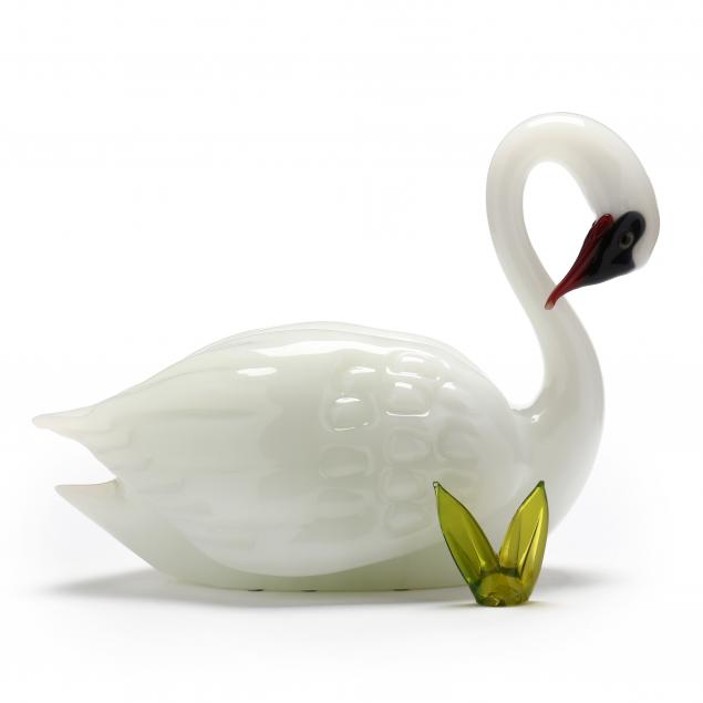 pino-signoretto-italy-1944-2017-glass-swan-sculpture