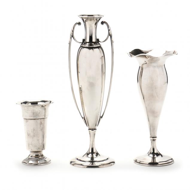 three-sterling-silver-bud-vases