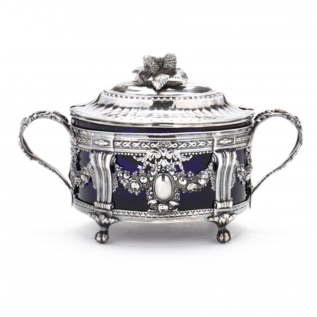 a-louis-xvi-french-silver-and-cobalt-glass-preserves-dish