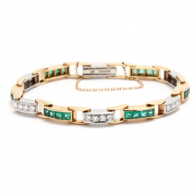 platinum-gold-emerald-and-diamond-bracelet