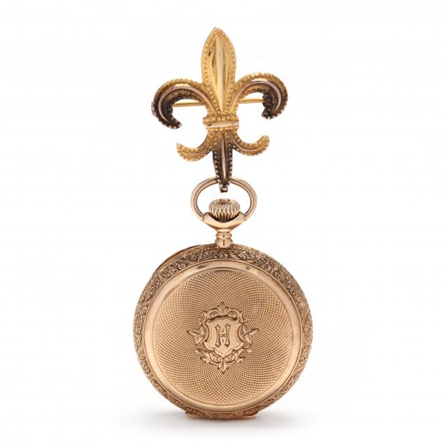 lady-s-antique-gold-hunter-case-pocket-watch-waltham