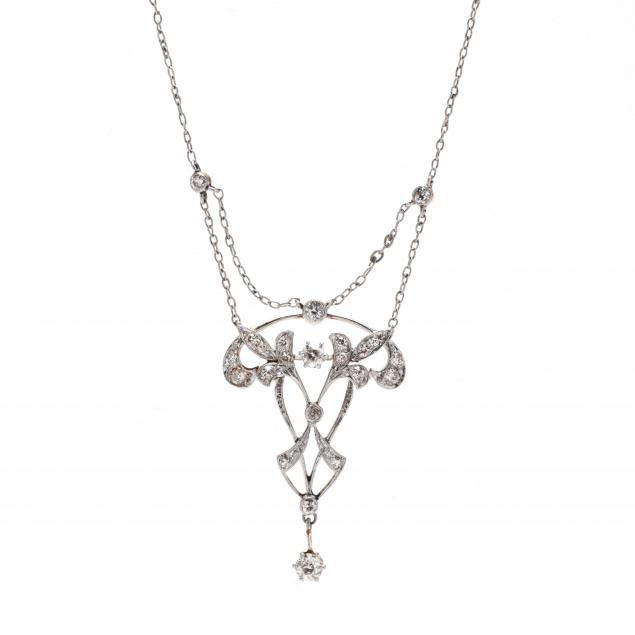 art-nouveau-platinum-topped-gold-gold-and-diamond-lavalier-necklace