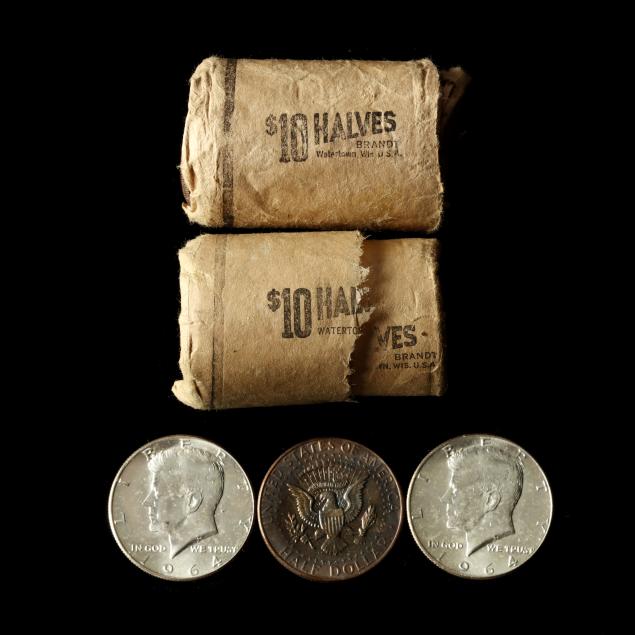 two-original-rolls-of-90-silver-1964-kennedy-halves